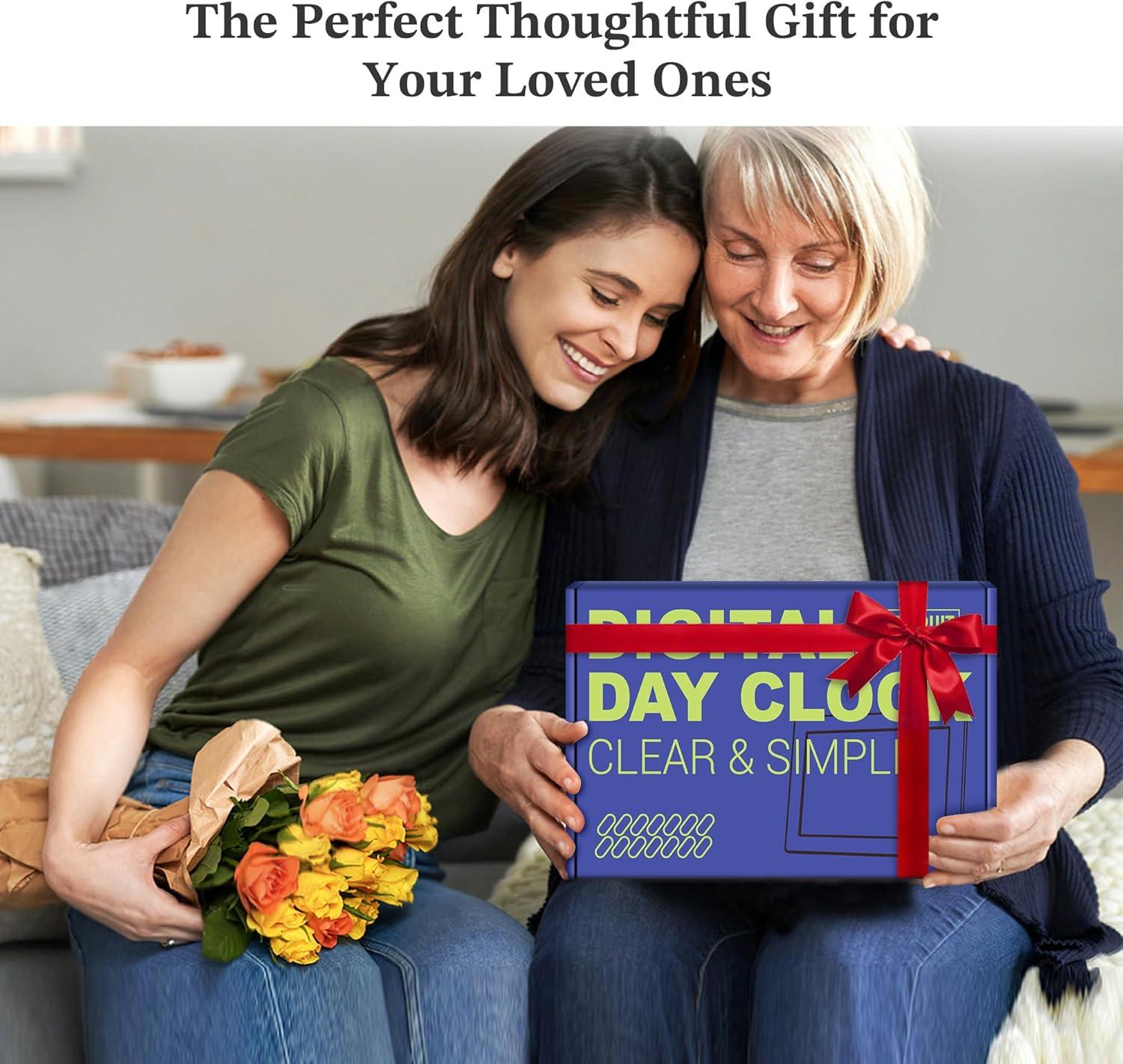 7'' Dementia Clock For Seniors, Large Display Digital Clock With Date, Time, Day Of Week for Elderly, Memory Loss, Alzheimer, 1024*600P HD, 10 Reminders & 6 Alarms, Auto Dimming & DST, Remote Control