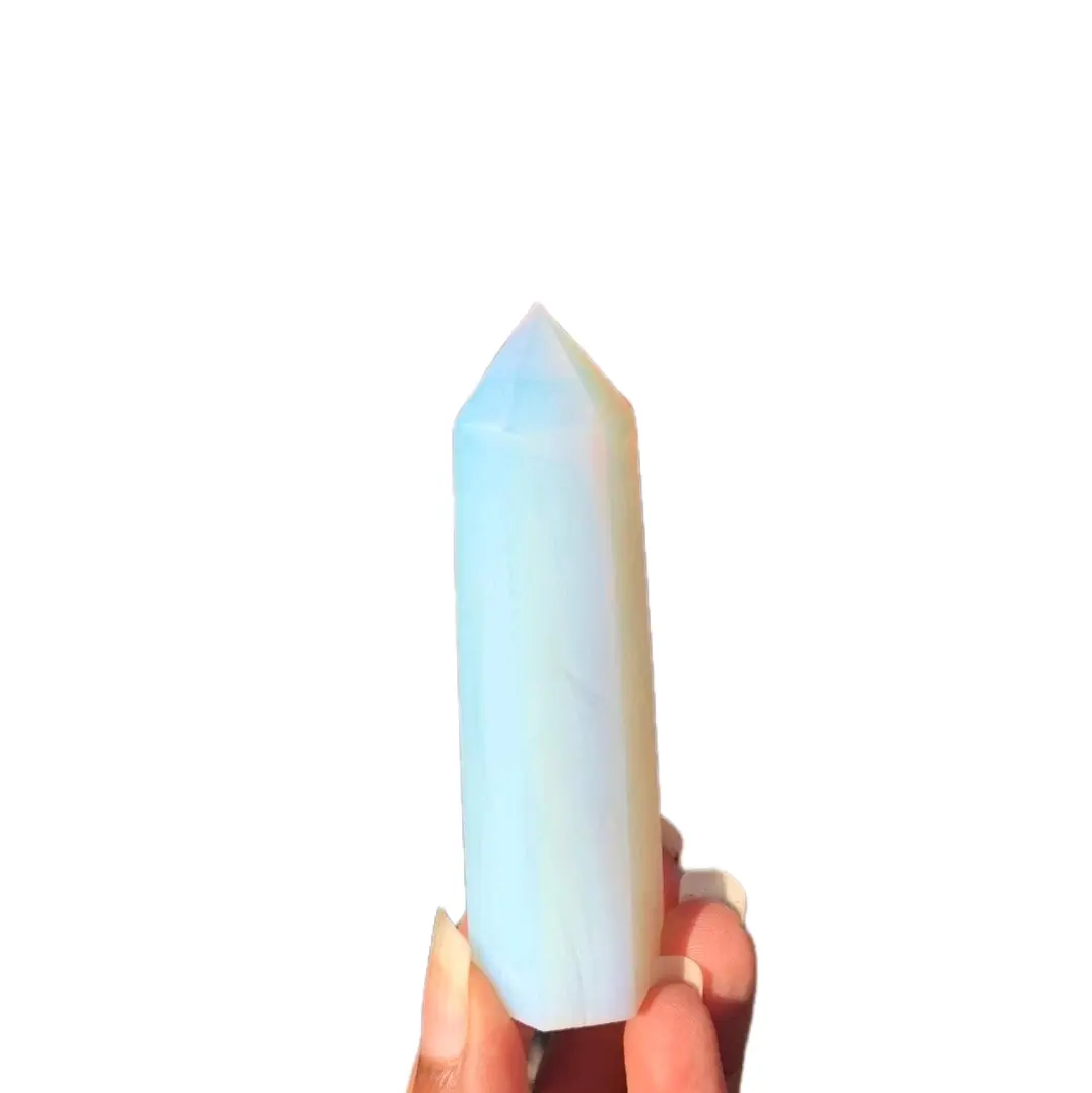 Luminous Opalite Obelisks - Soothing Energy for Spiritual Growth & Clarity in Natural Materials