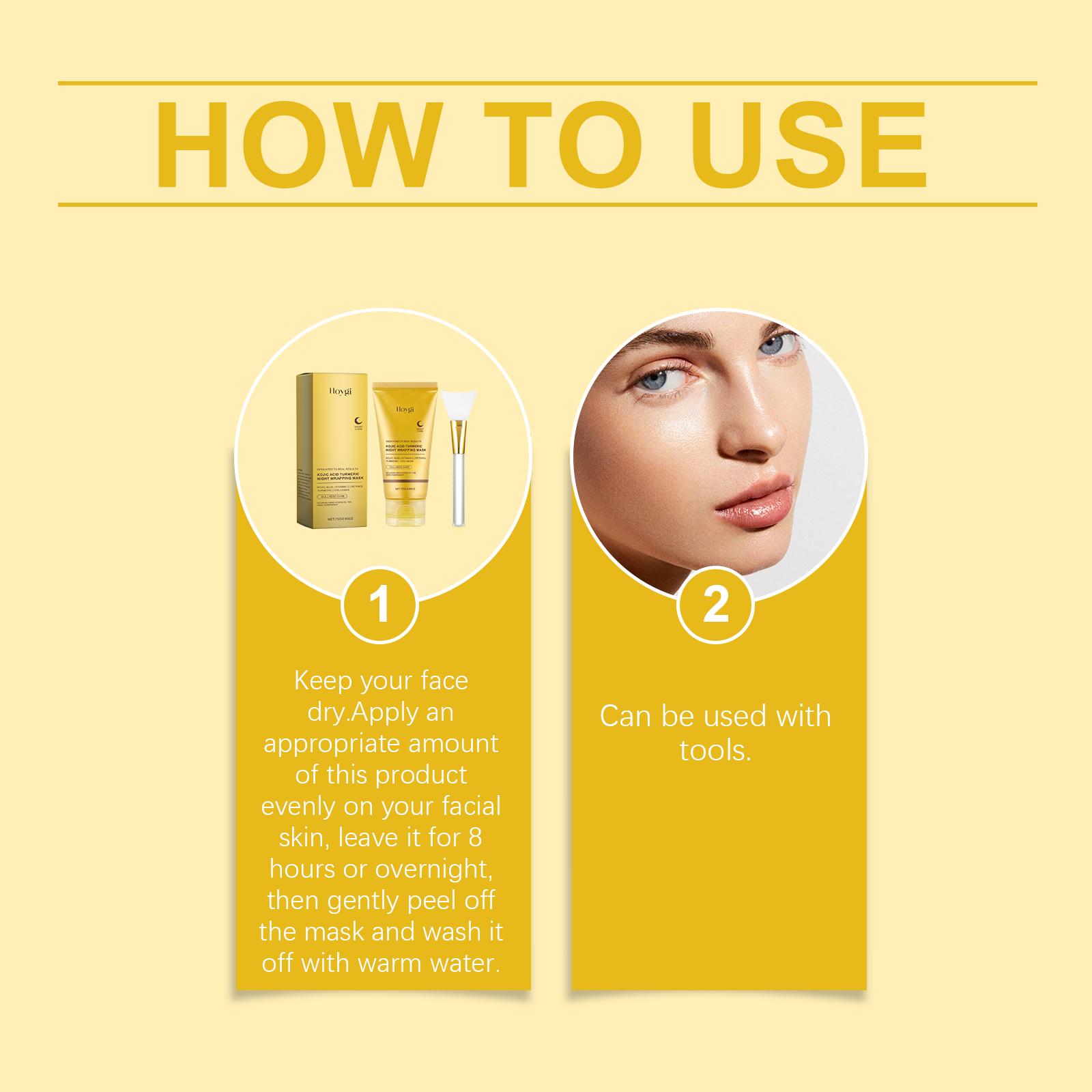 Kojic Acid Turmeric Night Wrapping Mask | Overnight Wrapping Mask, Morning Shed, Turmeric, Niacinamide, Vitamin C