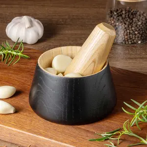 Wooden Manual Garlic Press, Garlic Crusher Grinder, Spice Food Grinding Tool, Garlic Paste Maker, Kitchen Gadget, 1pc