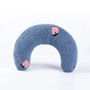 Cozy U-Shaped Pet Pillow for Cats & Dogs - Soft Plush with Thick Filling, Cervical Support, Hypoallergenic & Washable Cover for Deep Sleep Comfort NONE