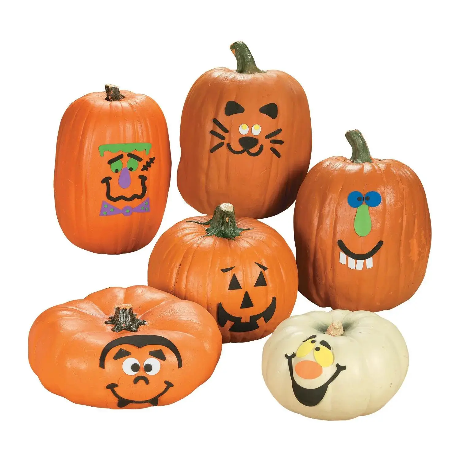 1/4" - 5 1/2" Halloween Foam Pumpkin Decorating Craft Kit - Makes 12