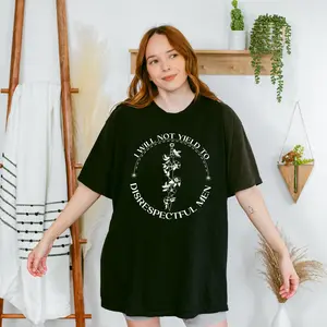 I Will Not Yield to Disrespectful Men   Shirt, AOC Quote Shirt, AOC Shirt, Liberal Feminist FDT Protest Shirt Resist T-Shirt