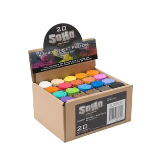 Soho Urban Artist Jumbo Chalk Pastels for Sidewalks, Smooth Oil Pastels With Rich Pigment, 20 Unique Colors Colorful Marker Set