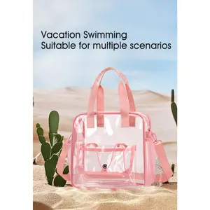 Transparent swimming fitness bag large capacity PVC sports bag leisure travel music festival storage bag
