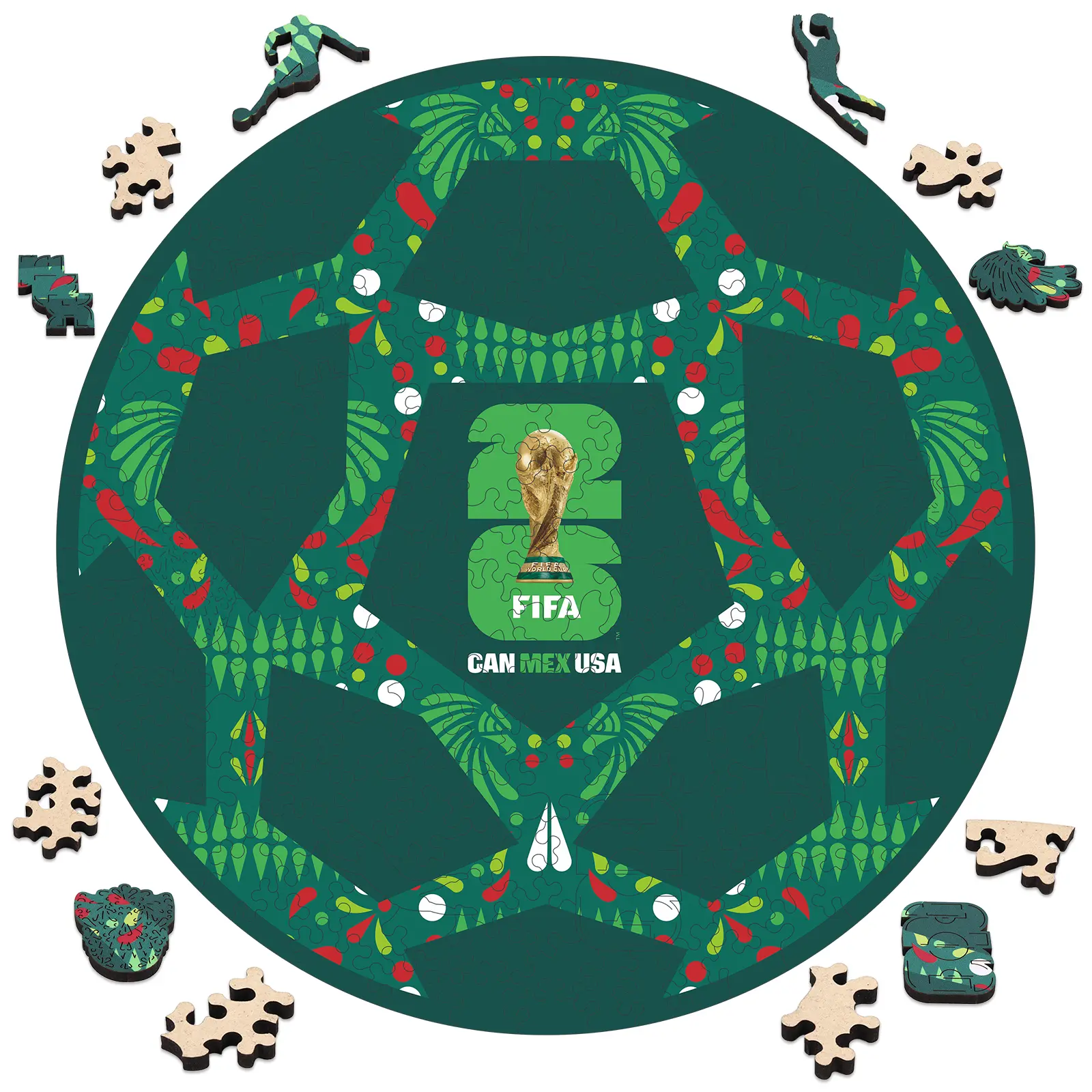 FIFA-Official Licensed 2026 World Cup Mexico Ball Laser-Cut Jigsaw Kit, 200 Pieces, 5MM Thick, Modern Home Decor, Contemporary Art, Ages 12+, Soccer Fan Gift Collectible, Adult Advanced Puzzle
