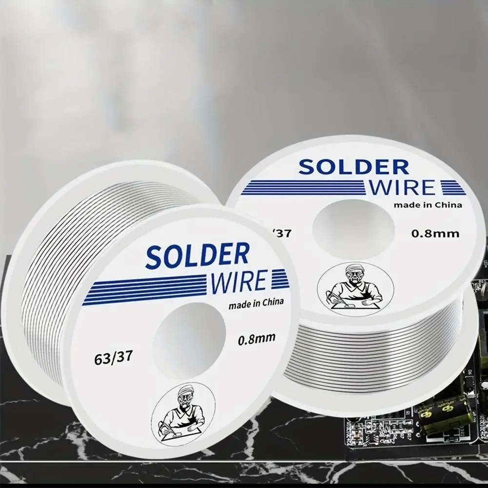 1pc/2pcs 50g Welding Solder 0.8mm 1mm 63/37 FLUX 2.0% Soldering Wire Roll Melt Rosin Core Solder No-clean Tin BGA Welding Tools Industrial