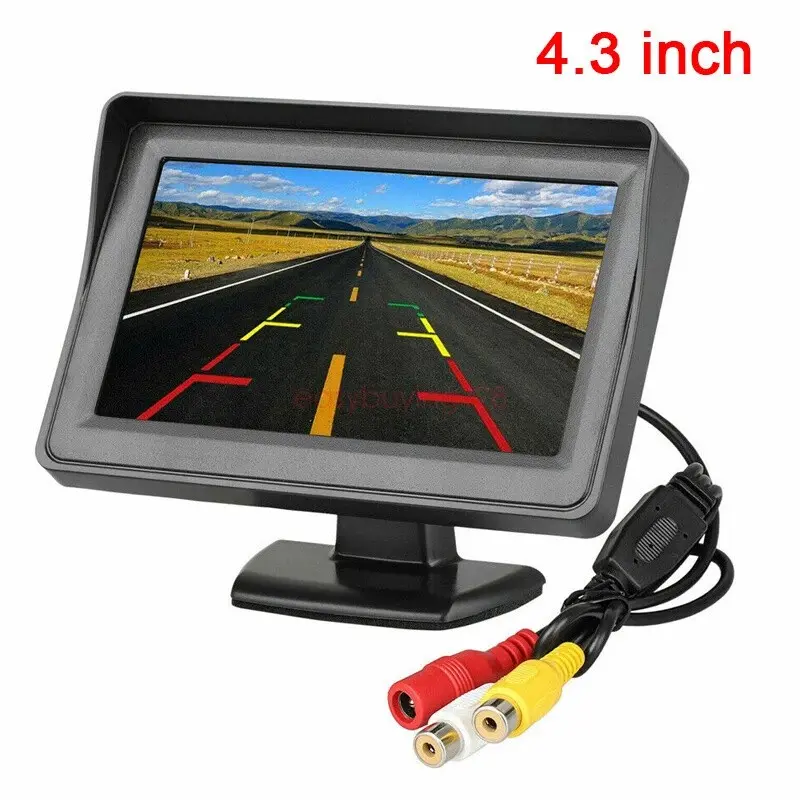 4.3 Inch Desktop Car Monitor with Backup Camera, HD Night Vision Parking Assistant Kit, Universal Damage-Free Installation