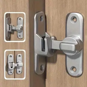 3PCS 2 in 1 Barn Door Lock, 90/180 Degree Flip Sliding Barn Door Latches, Gate Latch for Barn Door, Sliding Door, Pet Door, Garage, Bathroom, Window, Outdoor