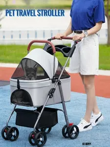 Zoravellion Detachable 2-in-1 Pet Stroller & Cart – Foldable, Lightweight Travel Stroller for Dogs & Cats, For Walking, Shopping & Outdoor Adventures