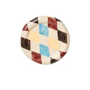Damson Madder Chubby Saucer in Harlequin