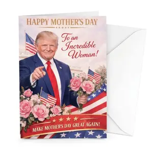 Trump Talking Mother’s Day Card with Real Voice – Funny Tremendous Message Greeting Card for Mom, Wife & Grandma – 5x7 Large Musical Card with Red Envelope