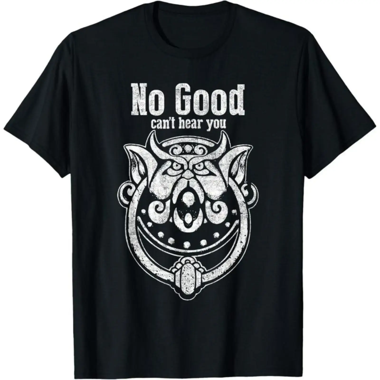 Unisex Vintage Print Cotton T-Shirt - Retro Labyrinth Goblin Door Knocker Funny Quote, 80s Fantasy Movie Design, Short Sleeve, Relaxed Fit, Casual Wear, Breathable, Oversized, All Sizes (80s Movie Lover Birthday Gift), Cold Wash, Famous Quote