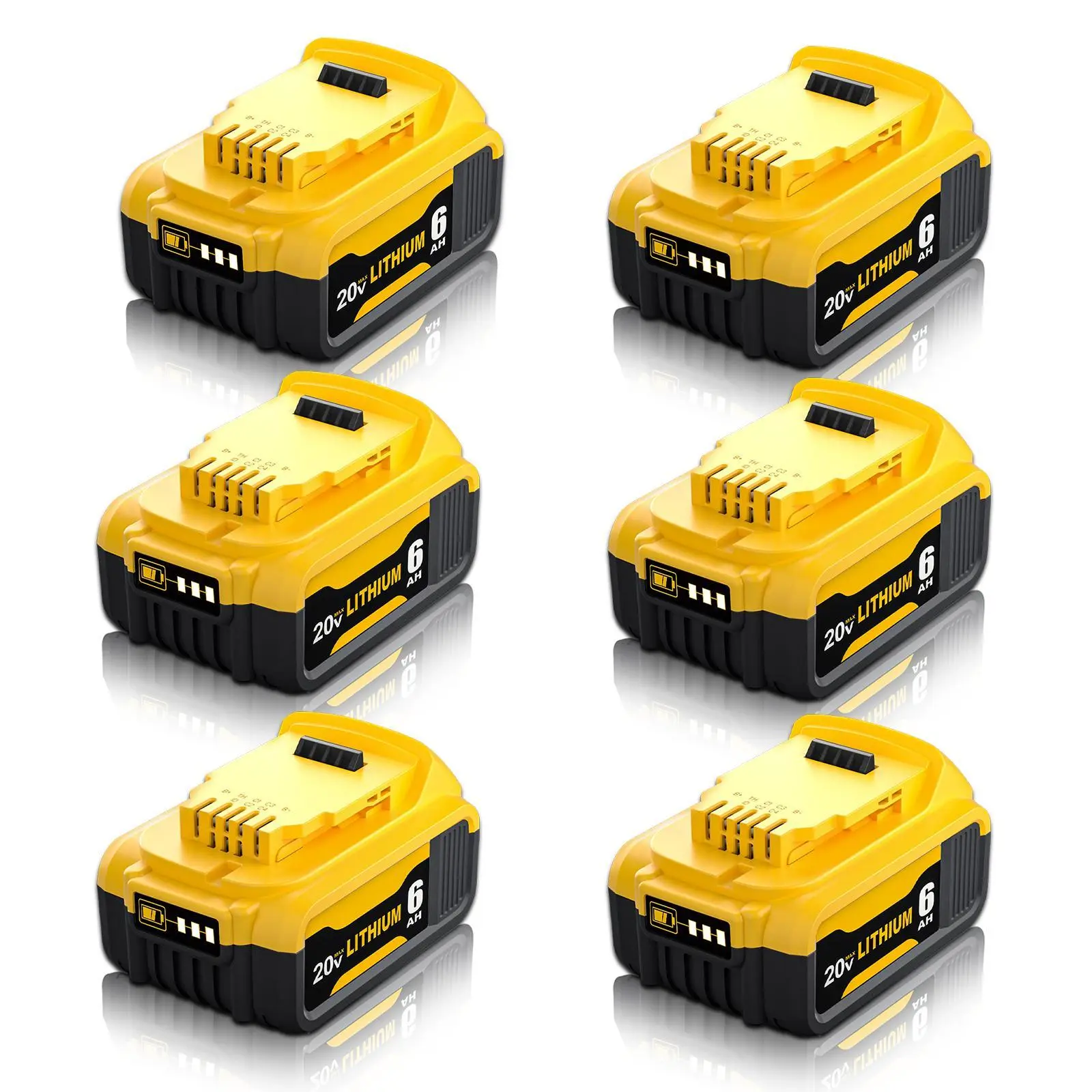 6.0Ah Replacement DeWalt 20v Battery, 2-8PACKS Battery DCB206, Replacement DeWalt Battery 20V Max DCB206DCB204 DCB203 DCB210, Compatible with DeWalt 20V Cordless Power Tools