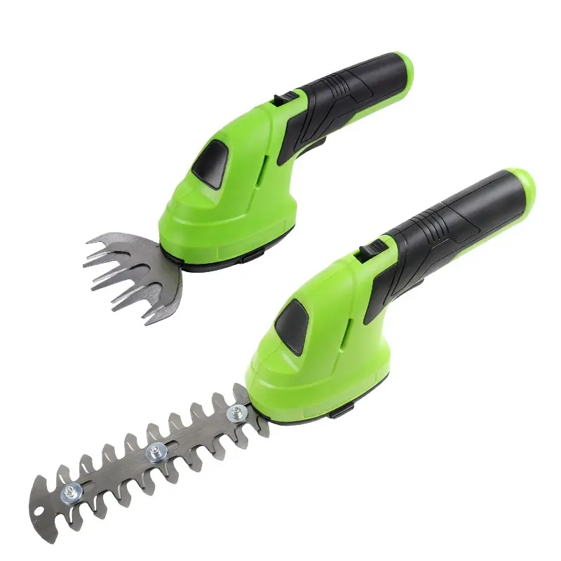 Handheld Cordless Garden Cutting Tool - Grass Shears & Shrub Cutter, 7.2V Rechargeable Tool with 2.0Ah Lithium-Ion Battery, Type-C Cable, 5.9in Shrub Blade, 4.2in Grass Blade, Ergonomic Handheld Grip