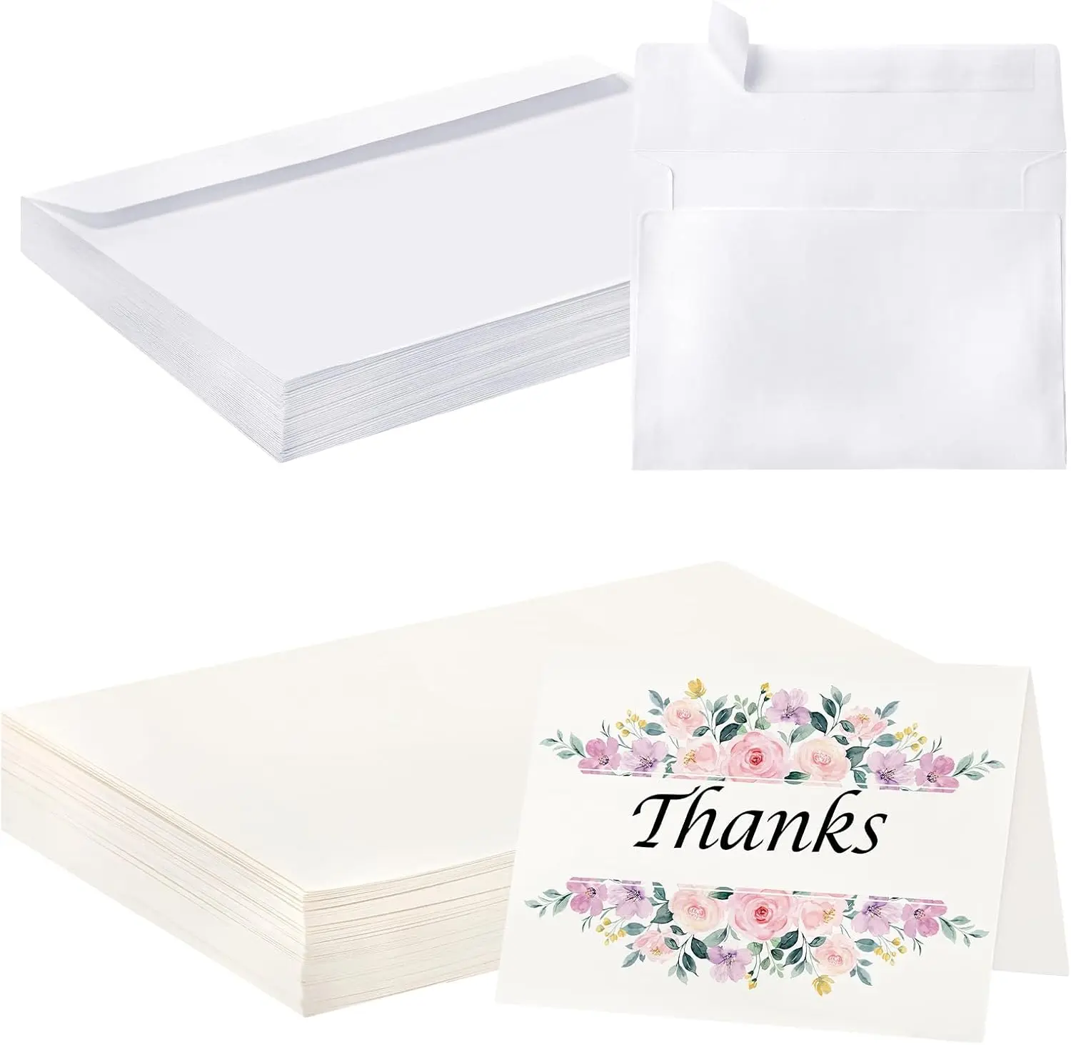 20 Sets Blank Watercolor Cards with Envelopes, 5 x 7 in Watercolor Paper Cards, 140lb/300GSM Foldable Watercolor Postcards with Envelopes for Greeting Cards Wedding Invitations