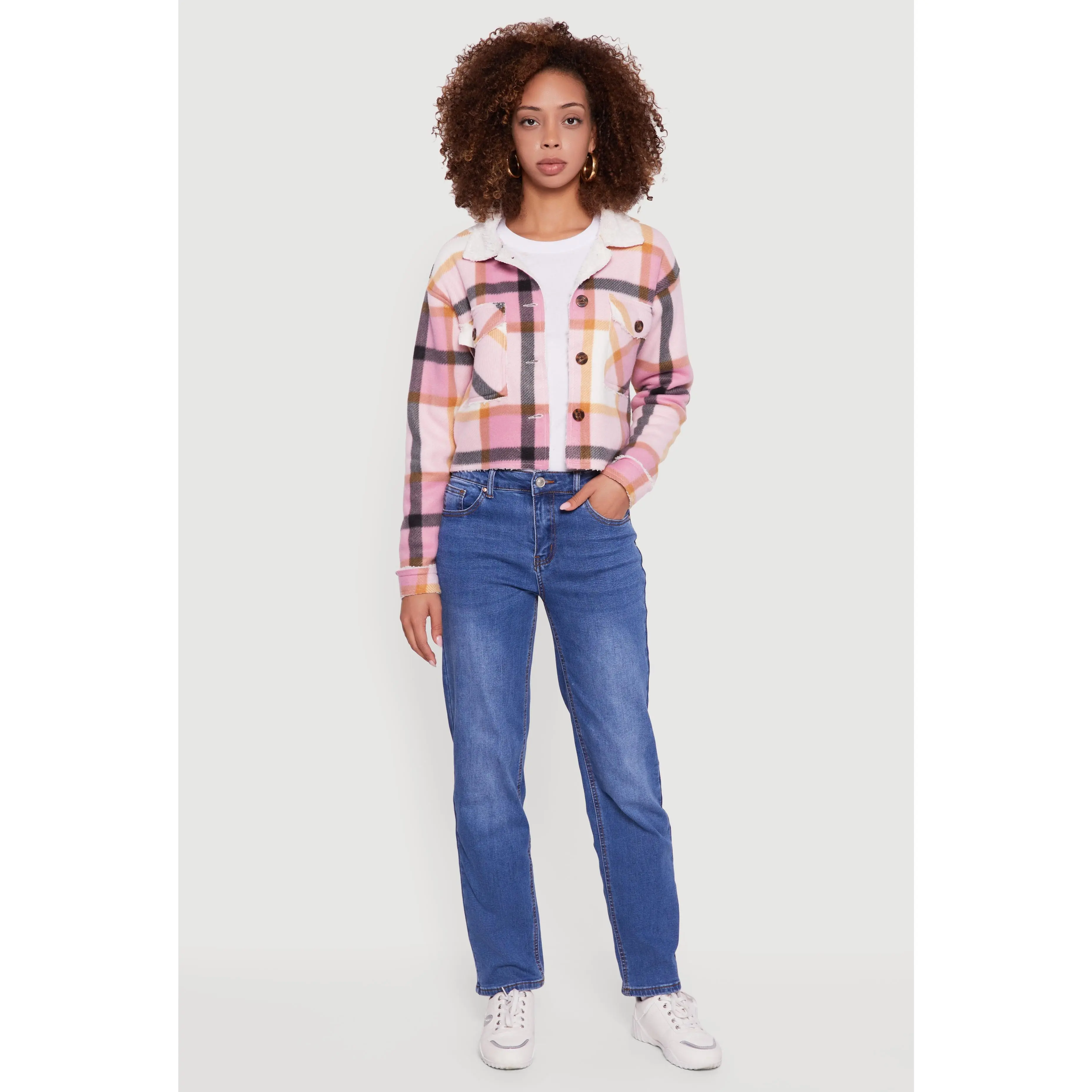 Cozy Sherpa Lined Plaid Shacket