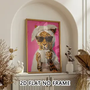 1pc Unframed Canvas Wall Art, Fashion Leopard Theme Lifestyle Poster, Modern Art, Stylish Poster, Decor for Living Room & Bedroom, Mural for Hallway & Office, Kitchen & Home Poster, Ideal Gift, High Definition Art Decor Canvas Print