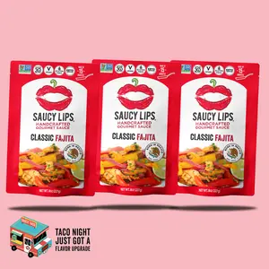 Saucy Lips Classic Fajita Seasoning Sauce - Tangy, Sweet, and Spicy | Crafted by a Mexican Family, Allergen-Free | Perfect for Dipping, Marinating, or Cooking | 8 oz, 3 Pack