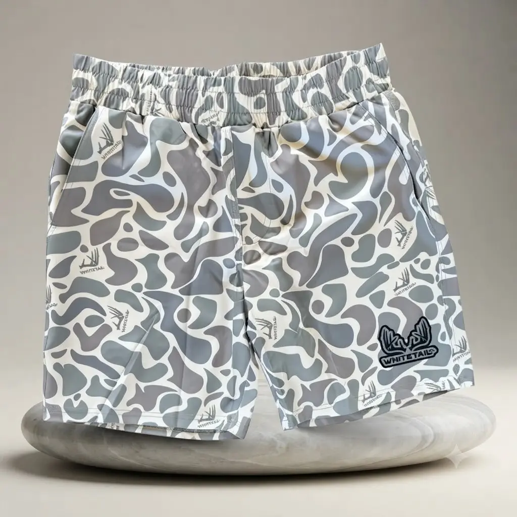 Whitetail Hunt Camp Shorts Faded Old Camo | Duck Camo Shorts | Marsh Camouflage Shorts | Waterfowl Hunting Shorts | Men's Outdoor Shorts | Fishing Shorts | Hiking Shorts | Tactical Training Shorts | Quick Dry Athletic Shorts