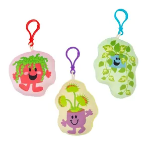 2 1/2" - 3" Flat Stuffed Plant Character Backpack Clips – 12 Pc.
