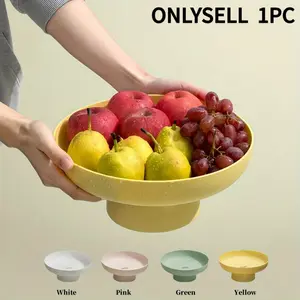 1pc of Fruit Plate, Round Drainage Fruit Basket for Living Room Home, Multifunctional Snack Rack, Candy Tray for Dining Table Decoration, Kitchen Countertop Decoration, Restaurant Home Decor, Multi-Plate for Restaurant