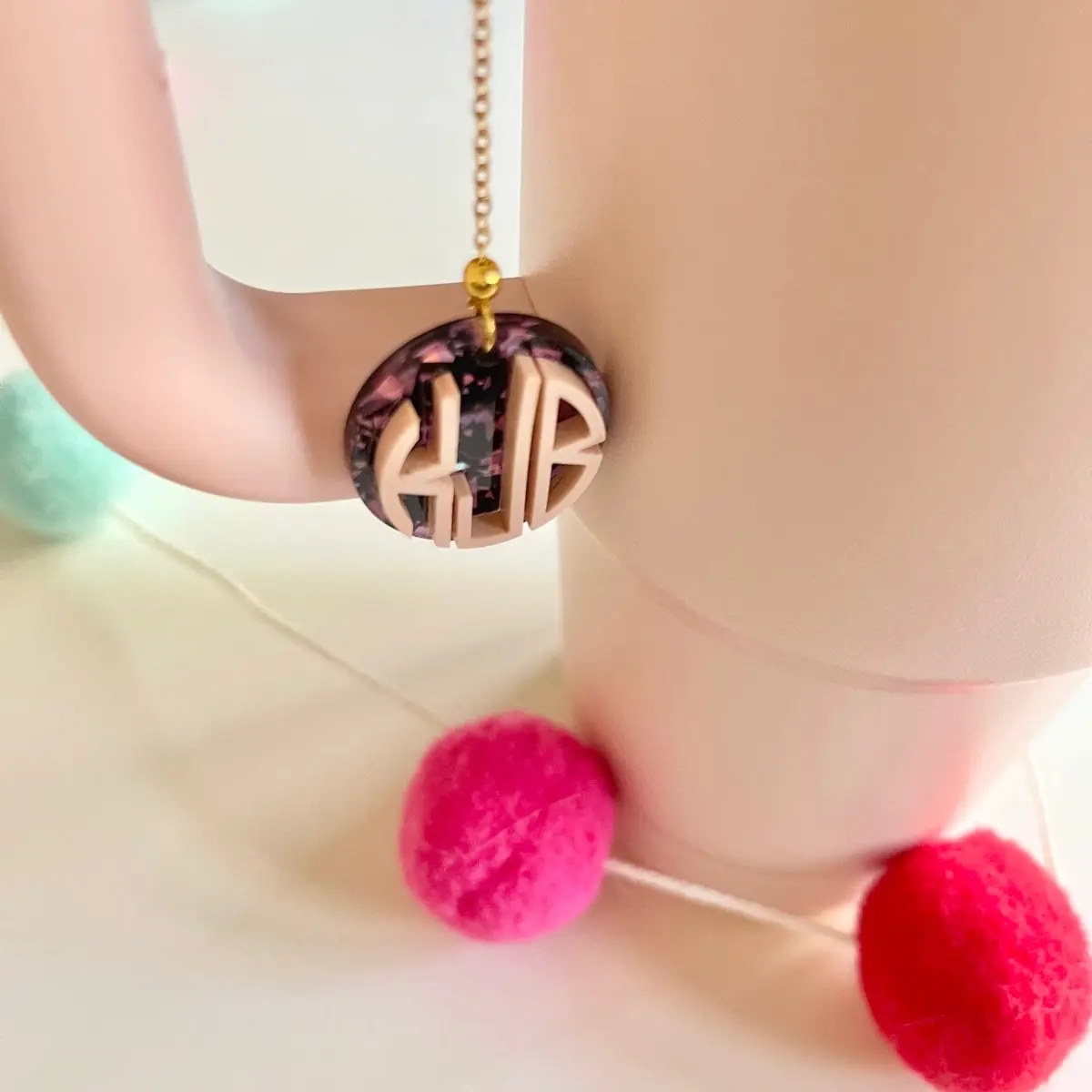 Monogram Tumbler Charm on Chain