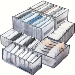 6PCS wardrobe clothes storage box, foldable drawer packaging cube, underwear pants jeans storage bag, Clothing Storage Drawer Organizer