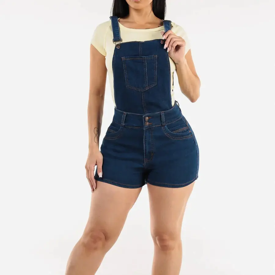 Butt Lifting Dark Denim Overalls