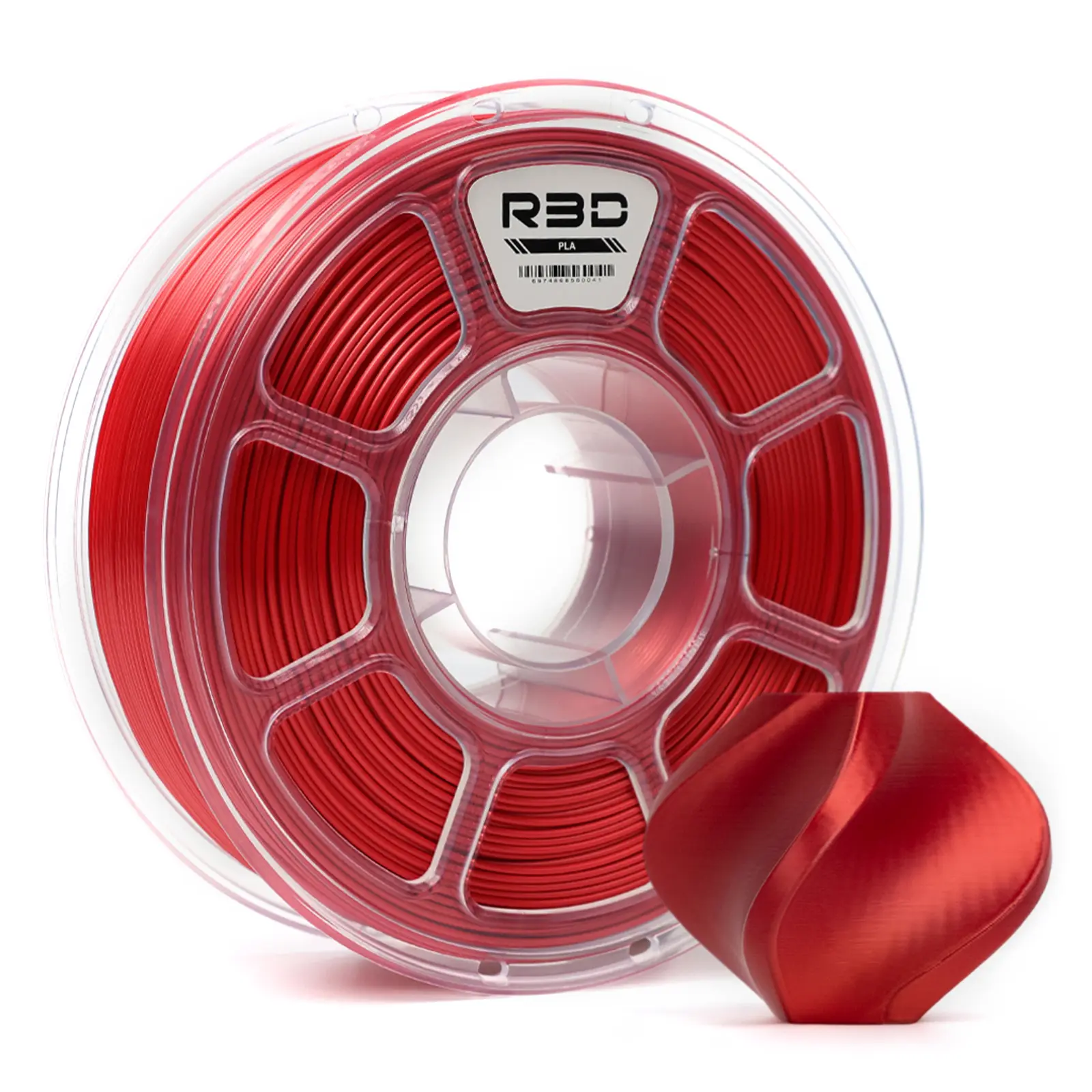 R3D PLA Filament 1.75mm, 0-370 mm/s High Speed PLA Printing, Dimensional Accuracy +/- 0.02mm, 1KG (2.2lbs) Clear Plastic Spool 3D Printer Filament (Silk Color)