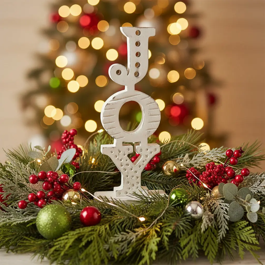 JOY Carved Letter Wooden Sign