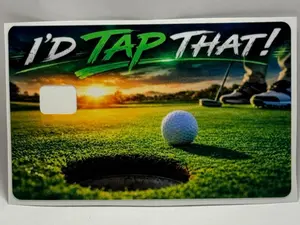 Golf Card Skin (I’d Tap That) - Waterproof Wrap with Debit Card Design for Golfers