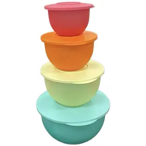 Tupperware Impressions Classic 4pc Bowls with Seals - Shatter Resistant, Leak Proof, Stackable for Easy Storage & Serving