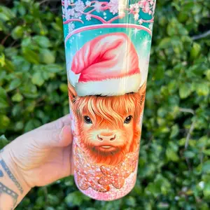Highland cow Christmas Tumbler