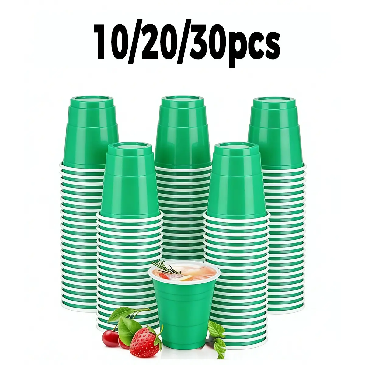 10/20/30 Pcs Plastic Mini Cups, 2oz Reusable Party Cups, Easy Clean Disposable Drinkware, Ideal for Juice & Sauce, Perfect for Parties
