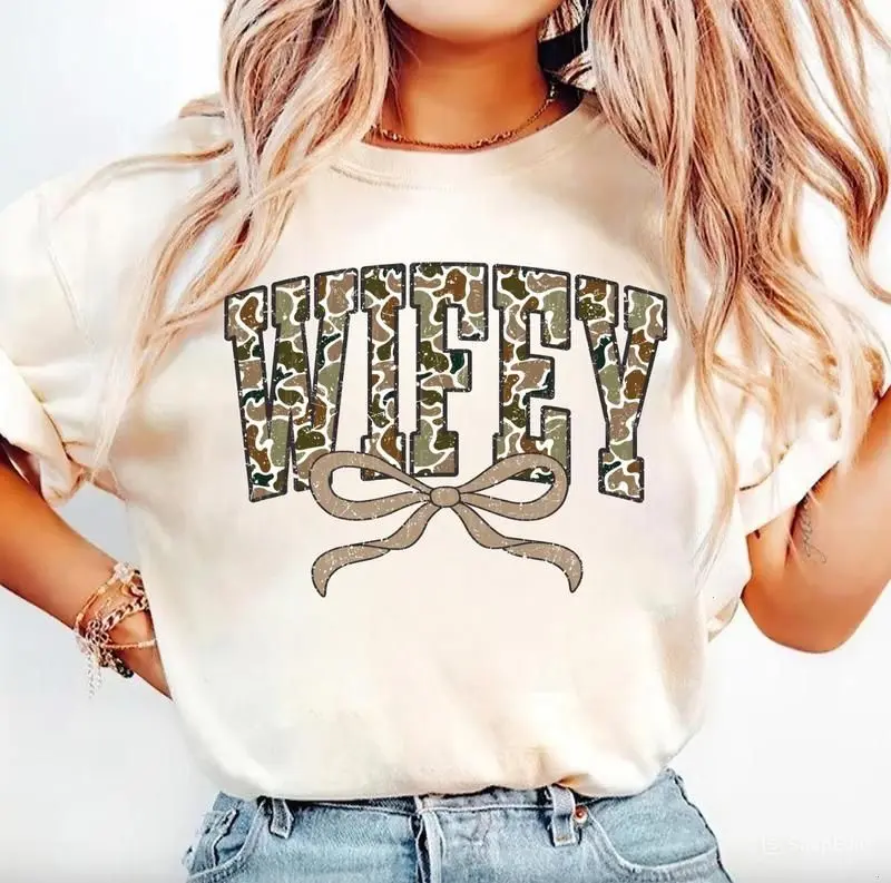 Camouflage Wifey Sweatshirt/Hoodie/Tshirt, Camo Wifey Shirt, Mother's Day Gift, Hunting Wife T-Shirt, Duck Hunting Shirt, Wife Of Hunters Hoodie, Old School Camo Shirt, Camo Wifey Coquette Tee For Men For Women