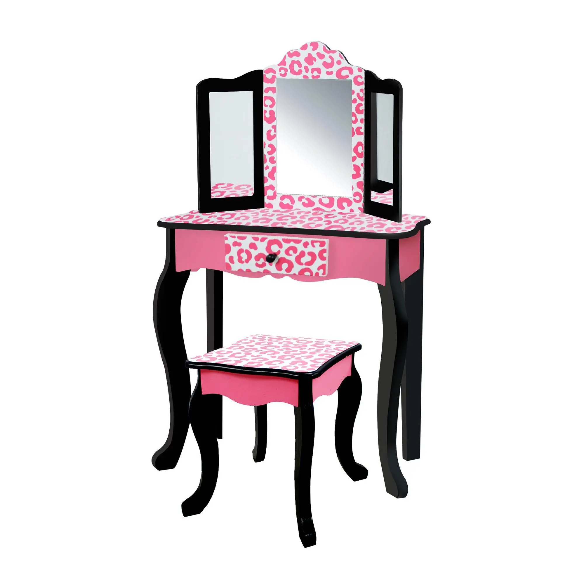 Fashion Leopard Prints Gisele Play Vanity Set Pink / Black