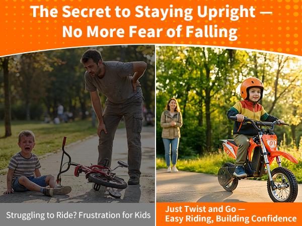 MileRocket1 Kids Electric Bike, 36V 300W Motor, 3-Speed Modes Up to 15.5MPH, 9.32 Mile Range, Dual Suspension,12 * 2.75" Tires, for Height 3.8-4.7ft