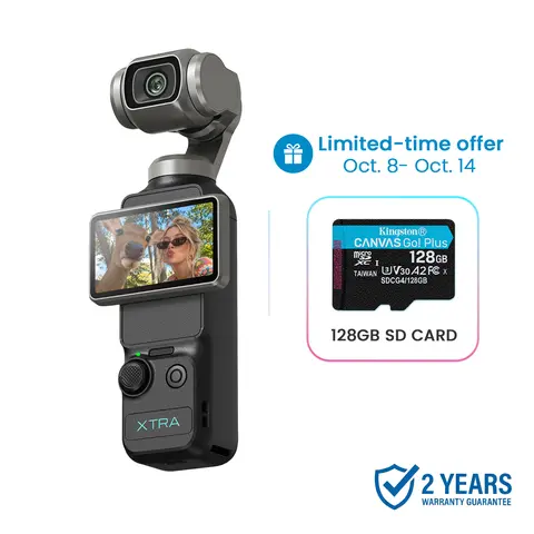 Xtra Muse Vlogging Digital Camera - 1'' CMOS, 4K/120fps Videos, 3-Axis Gimbal Stabilizer, Auto Focus, Face Track, LCD Screen, Video Recording Equipment, Portable Handycam Camcorder