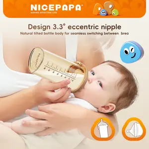 NICE PAPA Baby Bottle, 8 oz/240 ml Leak-Proof BPA-Free PPSU Baby Bottle with Anti-Colic Nipple, Ideal for Newborn Feeding & Mummies, Baby Bottles
