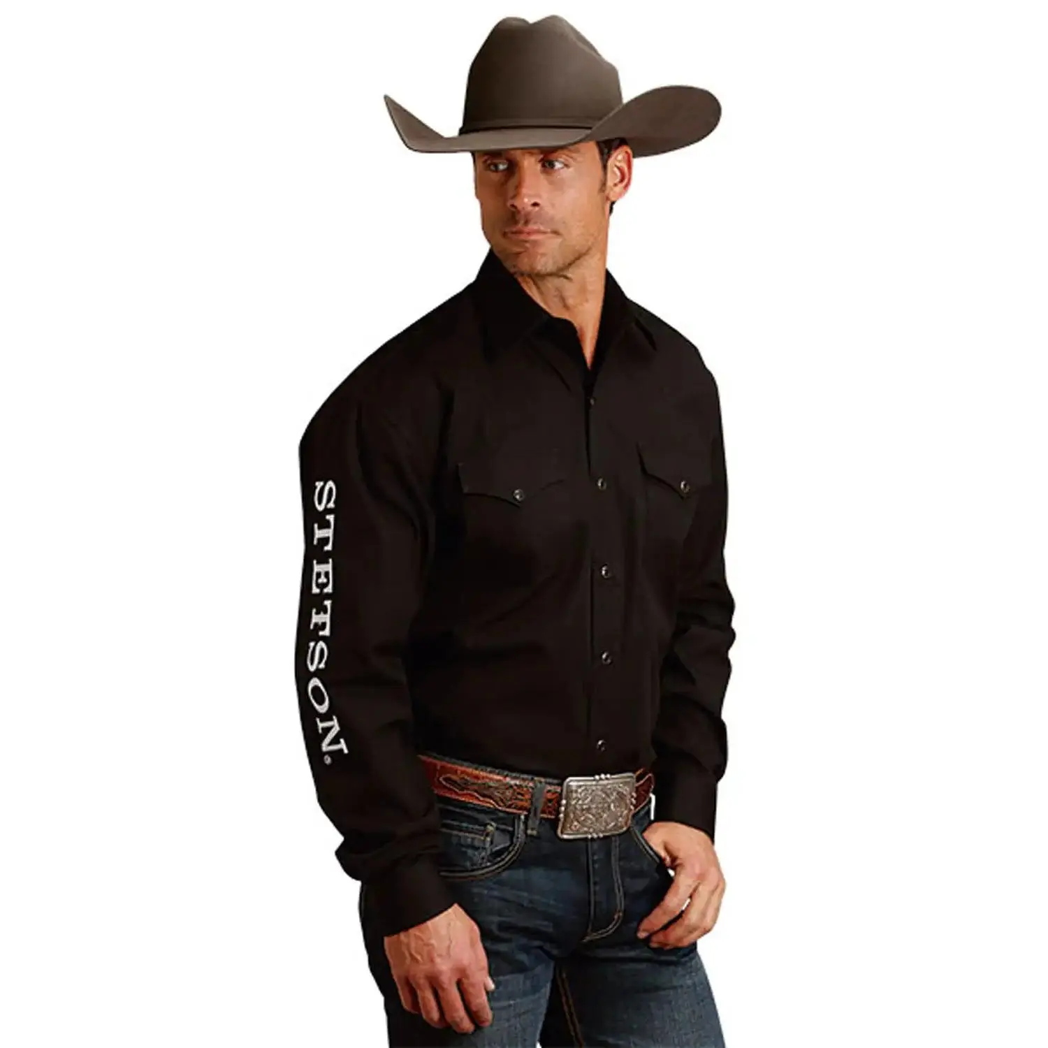 Stetson Logo Wear (Black) - Men's Western Shirt