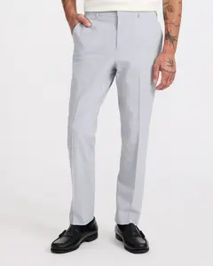 Express Extra Slim Light Gray Wool-Blend Washable Modern Tech Suit Pant
