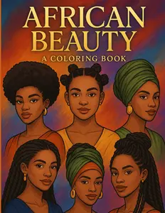 African Beauty: A Coloring Book of African Hairstyles: 82 Unique African Hairstyles to Color, Afros, Braids, Locs, Twists & More for Teens