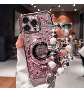 [LX]IPhone 16 Pro Max Phone Case  Stand 15 Pro With Wrist Strap 14/13 Airbag Shockproof