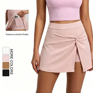 【Creator's Picks】Summer twisted-design loungewear skirt, high-waisted pleated tennis skirt, modest yoga skirt with pockets, women's shapewear loungewear skirt # Summervibes # OutdoorStyle # Minimalist # StreetSports Womenswear Leg Shorts