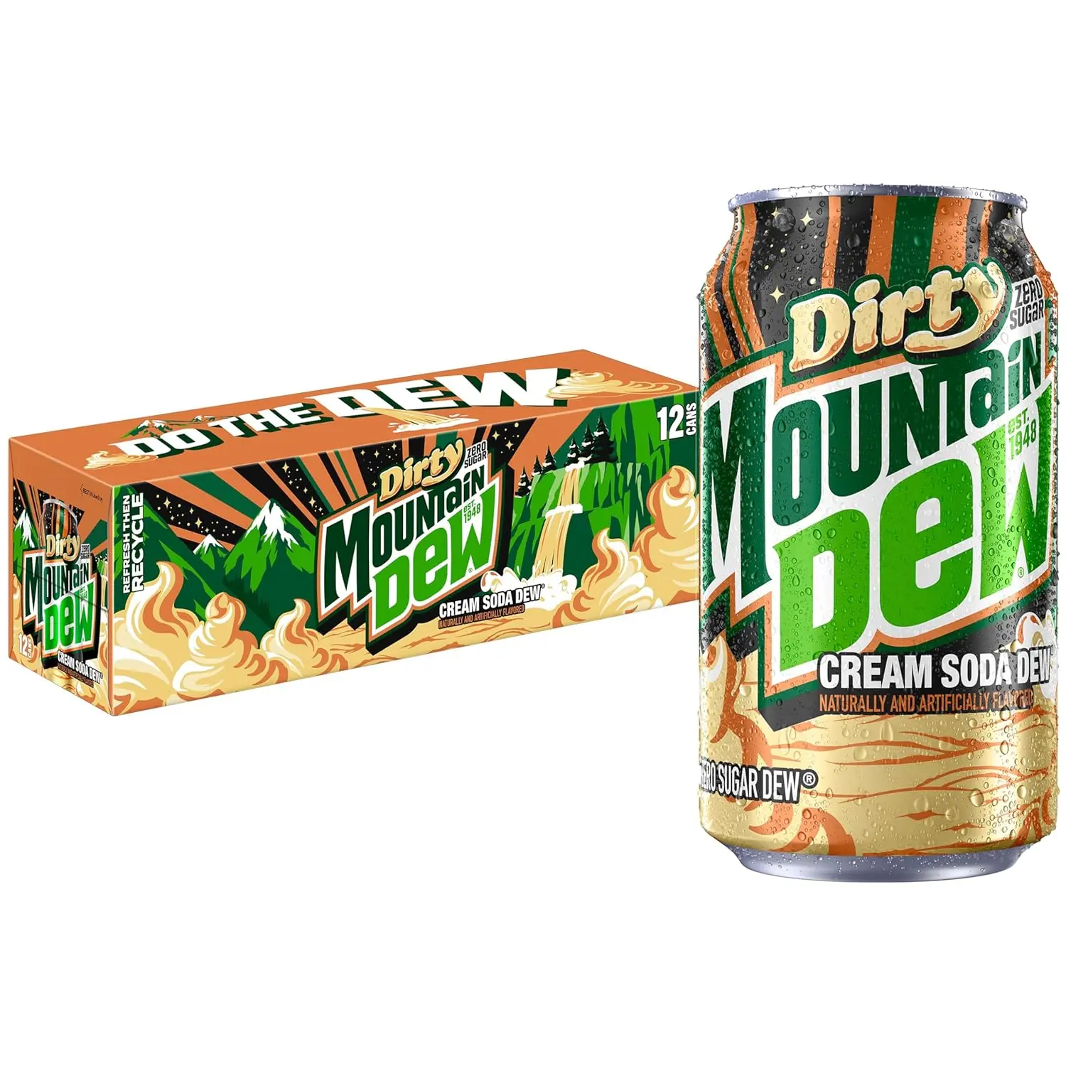 Mountain Dew, Baja Cabo Citrus Zero Sugar 12 Fl Oz Cans (Pack of 12)