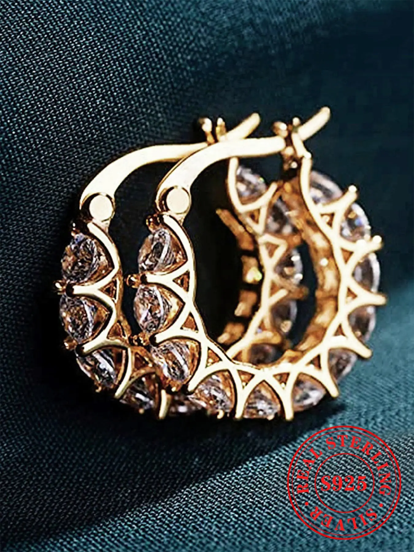 S925 Sterling Silver Classic Hoop Earrings, Elegant Exquisite Glittering Hoop Earrings for Women & Girls, Trendy Luxury Jewelry for Party & Daily Deco