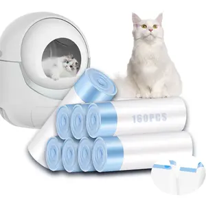 160 Pack  Litter Bags Compatible with Litter Robot 3 & 4 - Self Cleaning Automatic Litter Box, 25 x16 inch (10-12 Gallons)