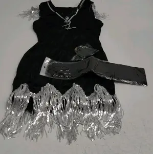 EraSpooky Women's 1920s Lavish Flapper Costume Vintage Adult Fringed Dress