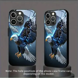 Phone Case - Cool Electric Eagle New Phone Case Tempered Glass for iPhone 17 16 15 14 13 12 11 PRO MAX PLUS, AIR, Scratch-Resistant Dust-Proof Phone Case Gifts for Four Seasons